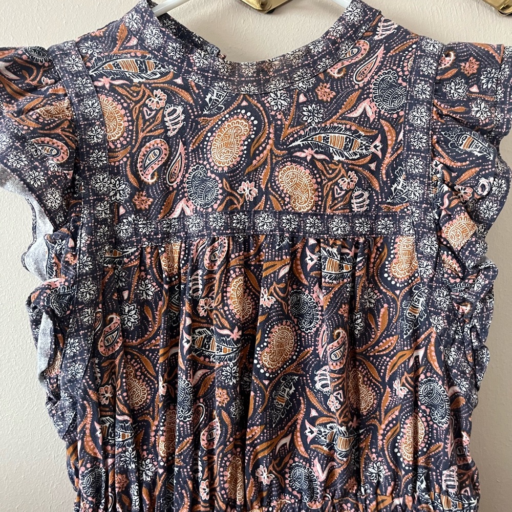 3/4 sleeve summery dress. Purple, orange, cream Argyle pattern.